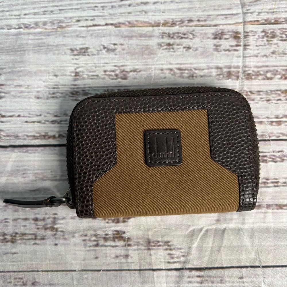 Dunhill Key Case 6 Canvas and Leather Long Tail Logo Pebbled Leather Canvas